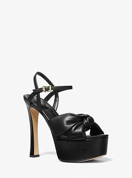 michael kors helena|Elena Leather Platform Sandal .